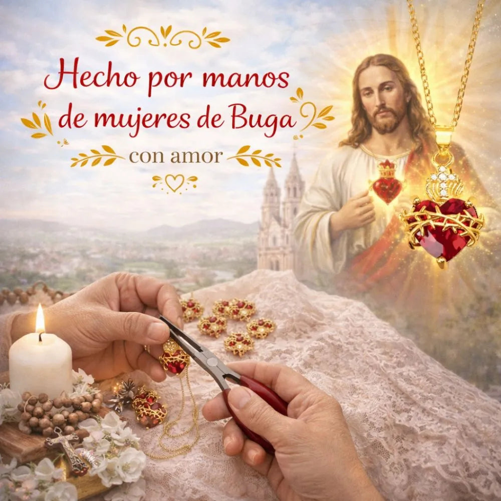 COLLAR SAGRADO CORAZON DE JESUS + CAJA DE REGALO