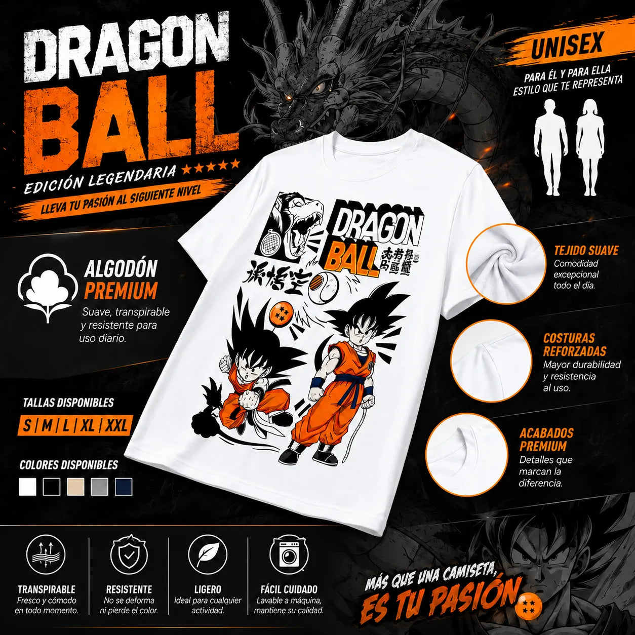 Camisa Unisex Little Goku