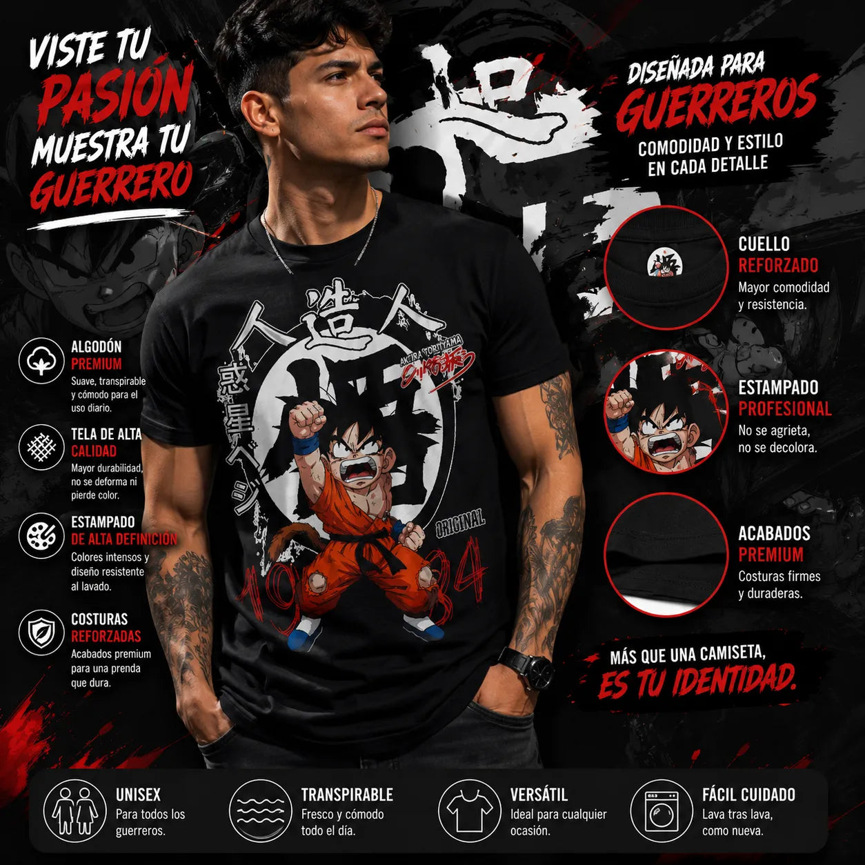 Camisa Unisex Goku Fuerza de Dragon