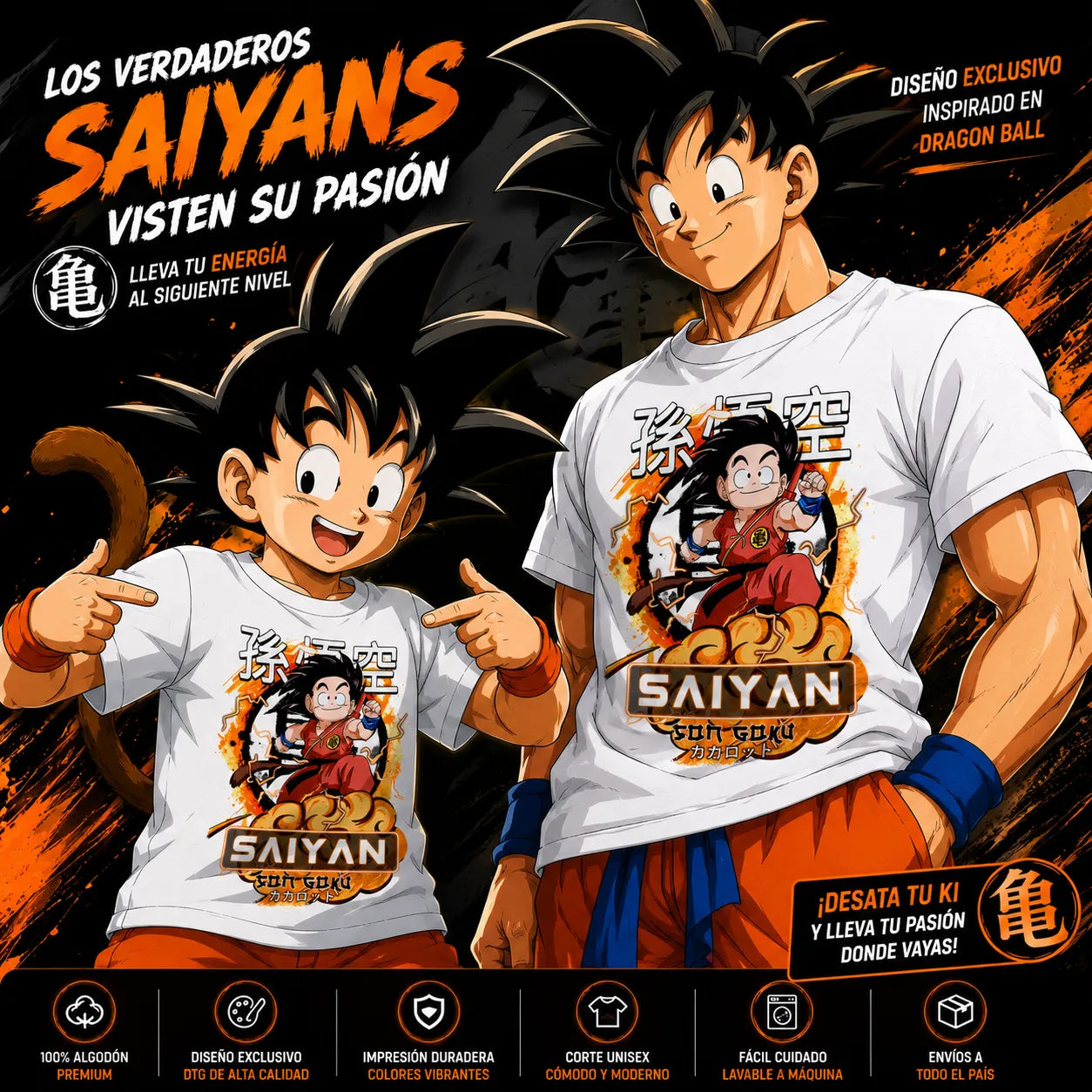 Camisa Goku Saiyan Unisex