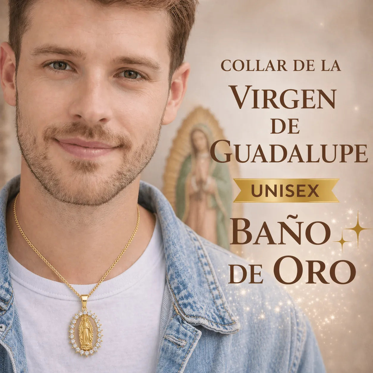 Collar Virgen de Guadalupe Proteccion y Guía Celestial +CAJAREGALO 🙏 ✝️ 🕊️