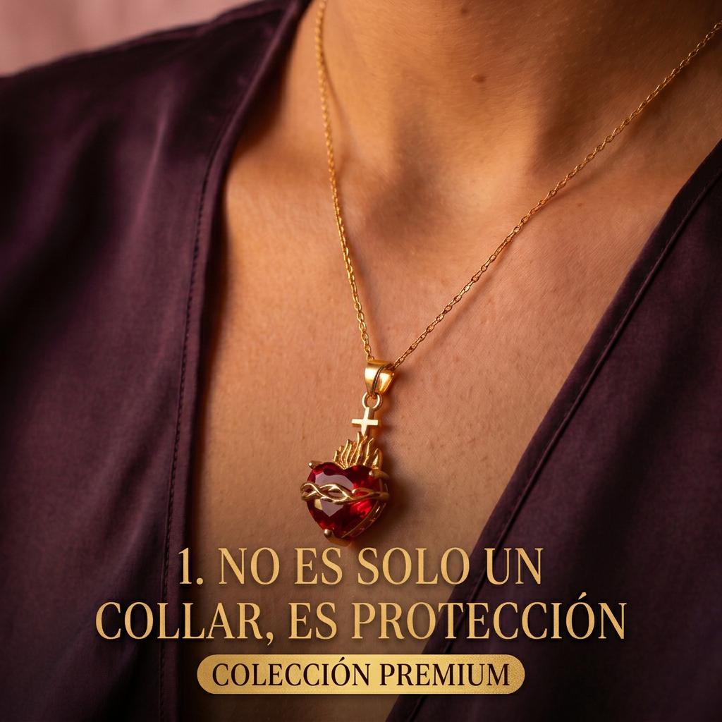 COLLAR SAGRADO CORAZON DE JESUS CON CRUZ