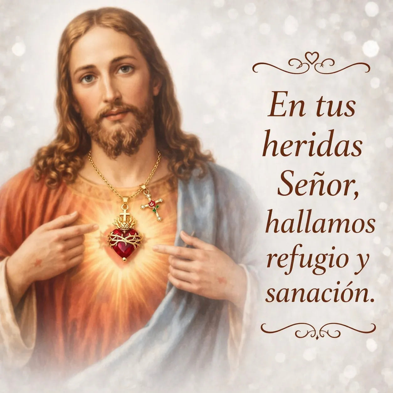 COLLAR SAGRADO CORAZON DE JESUS CON CRUZ