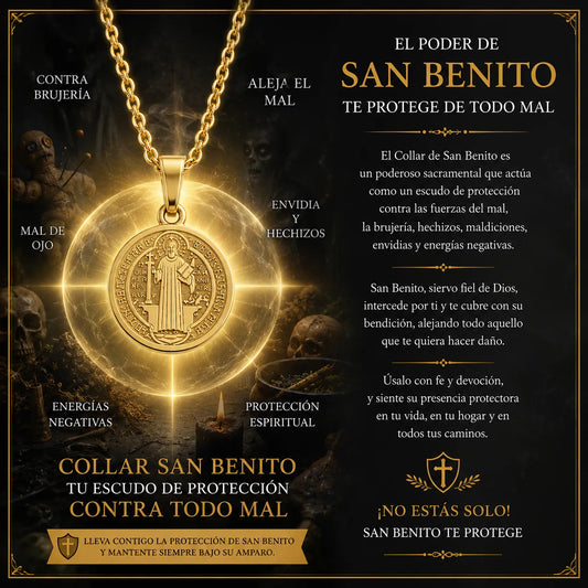 Collar San Benito Guardián Espiritual +CAJAREGALO