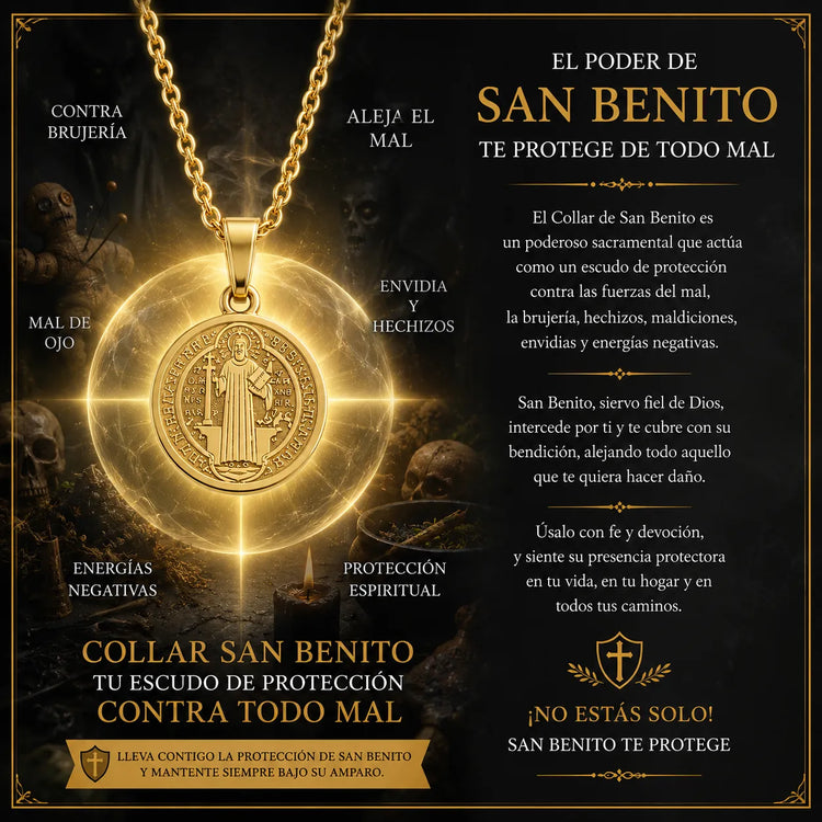 Collar San Benito Guardián Espiritual +CAJAREGALO
