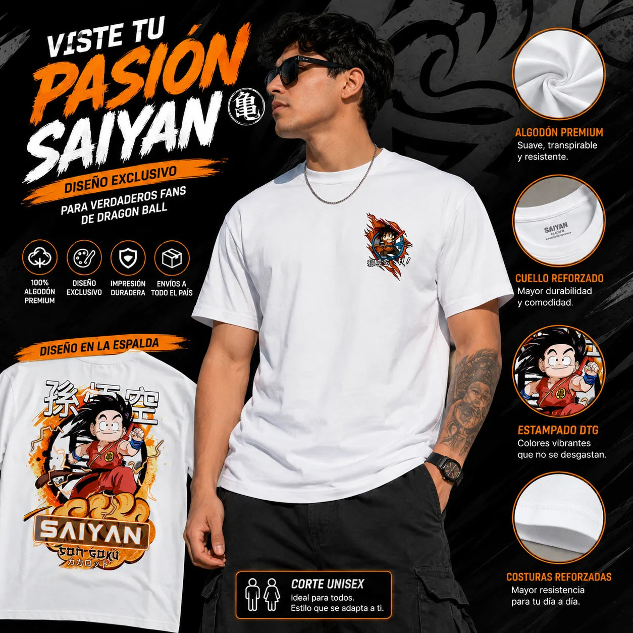 Camisa Goku Saiyan Unisex