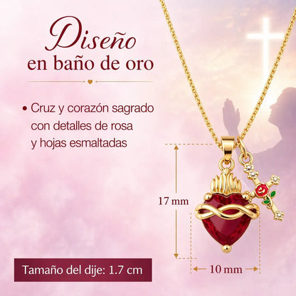 COLLAR SAGRADO CORAZON DE JESUS CON CRUZ