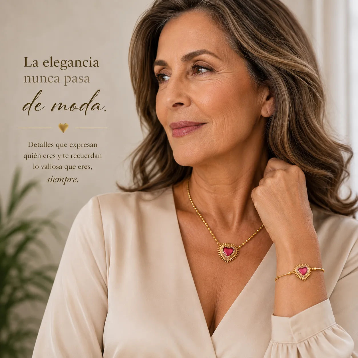 Combo Resplandor Del Sagrado Corazon De Jesus - Collar y Pulsera