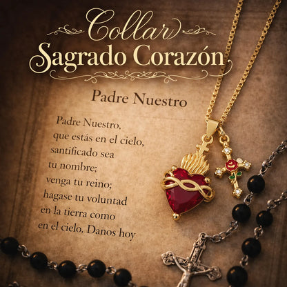COLLAR SAGRADO CORAZON DE JESUS CON CRUZ