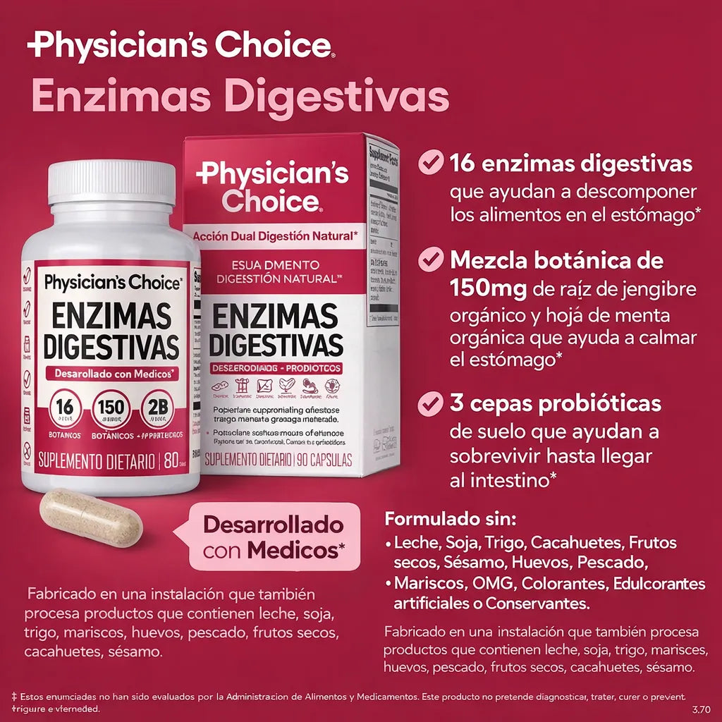Enzimas Digestivas - Elimina la inflamación después de comer y vuelve a sentirte liviano 🧬 💊
