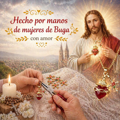 COLLAR SAGRADO CORAZON DE JESUS CON CRUZ