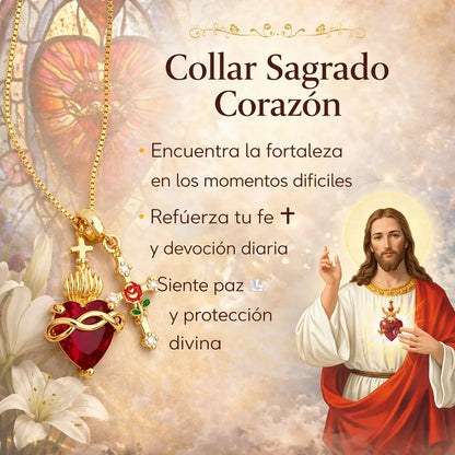 COLLAR SAGRADO CORAZON DE JESUS CON CRUZ