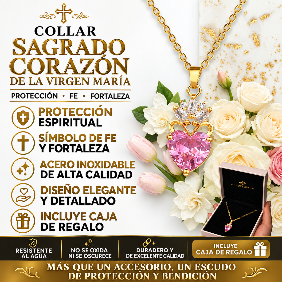 Collar del Inmaculado Corazón de la Virgen María - Lleva contigo un símbolo de amor y protección