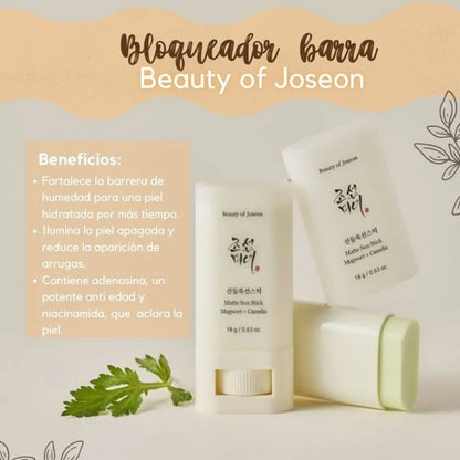 PROTECTOR SOLAR Y SKINCAR COREANO EN BARRA MATE SPF50+ - BEAUTY OF JEASON
