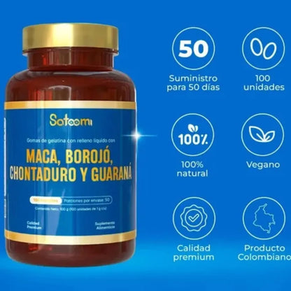 ENERGIZANTE NATURAL- MACA, BOROJO, CHONTADURO, GUARANA