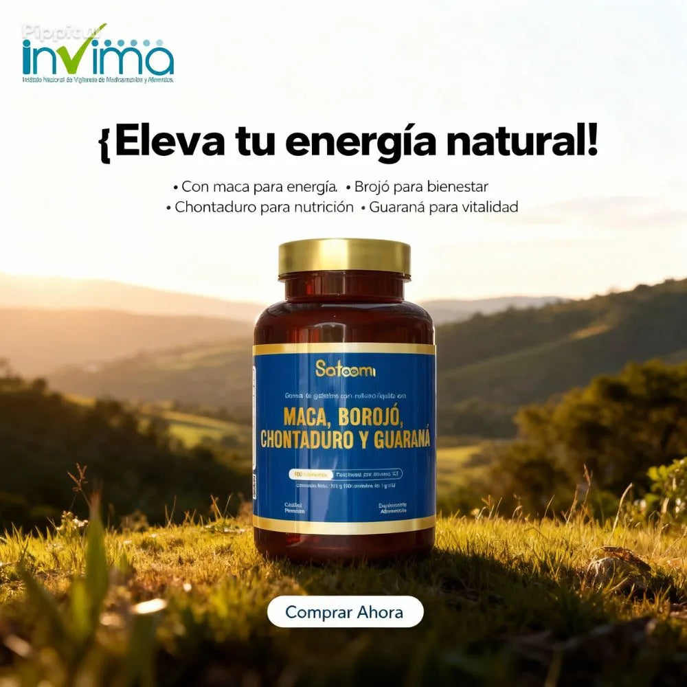ENERGIZANTE NATURAL- MACA, BOROJO, CHONTADURO, GUARANA