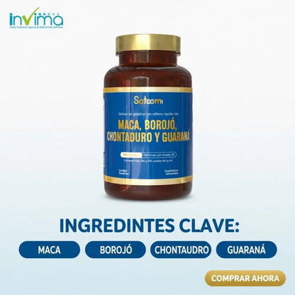 ENERGIZANTE NATURAL- MACA, BOROJO, CHONTADURO, GUARANA