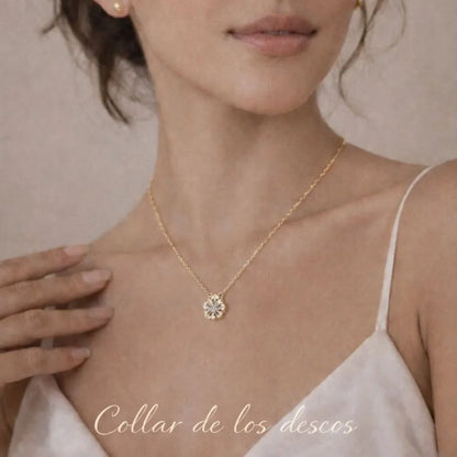 COLLAR DE LOS DESEOS TREBOL DE 4 CORAZONES 2 EN 1