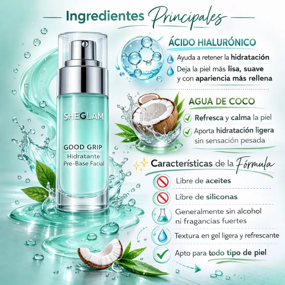 La base perfecta empieza con una piel bien preparada ✨ Prebase Hidratante de SHEGLAM