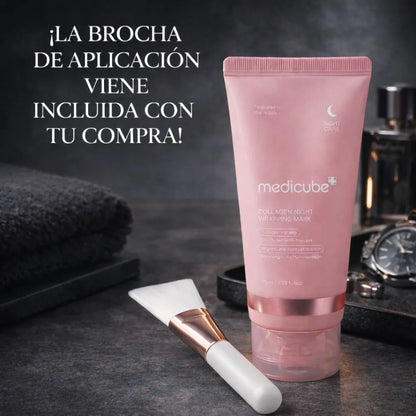 MASCARILLA DE COLAGENO NOCTURNA MEDICUBE- UN HOMBRES FUERTE TAMBIEN SE CUIDA🧴 🌙 ✨