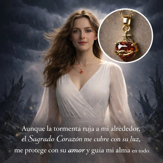 COLLAR SAGRADO CORAZON DE JESUS + CAJA DE REGALO Tu Protección Espiritual en Todo Momento ❤️ ✝️