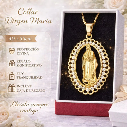 Collar Virgen Maria Proteccion y Guía Celestial +CAJAREGALO 🙏 ✝️ 🕊️