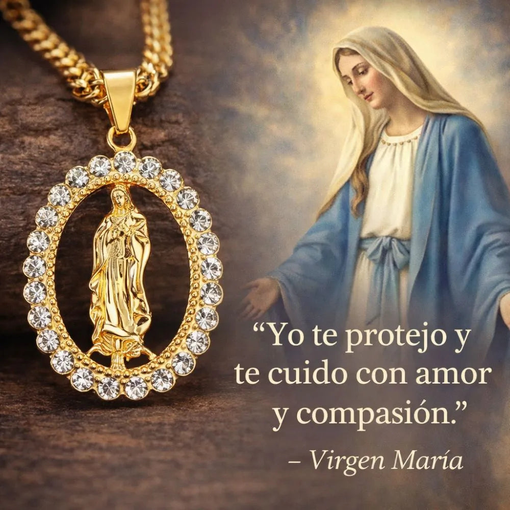 Collar Virgen Maria Proteccion y Guía Celestial +CAJAREGALO 🙏 ✝️ 🕊️