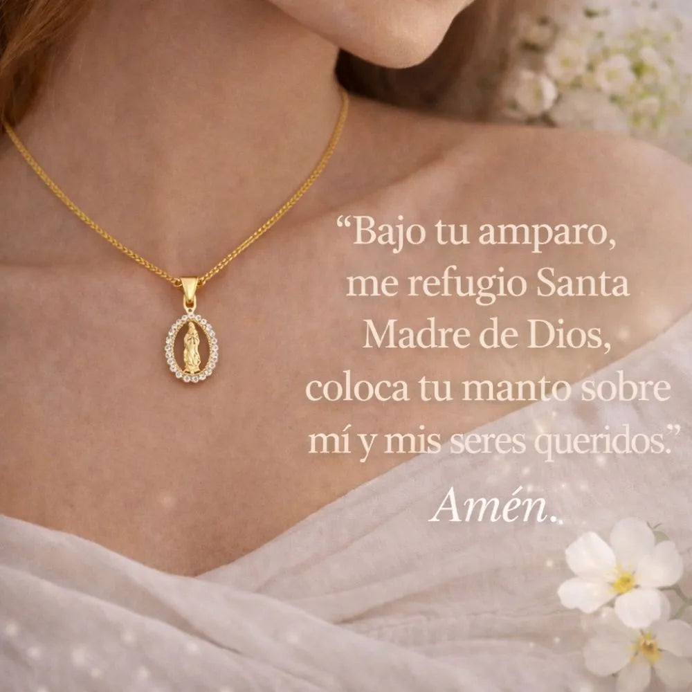 Collar Virgen Maria Proteccion y Guía Celestial +CAJAREGALO 🙏 ✝️ 🕊️