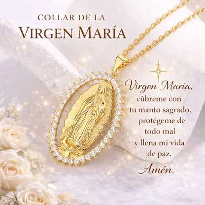 Collar Virgen Maria Proteccion y Guía Celestial +CAJAREGALO 🙏 ✝️ 🕊️