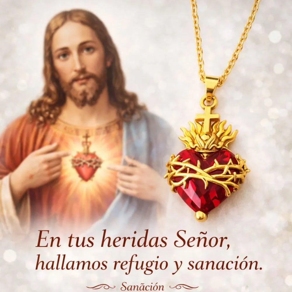 COLLAR SAGRADO CORAZON DE JESUS + CAJA DE REGALO
