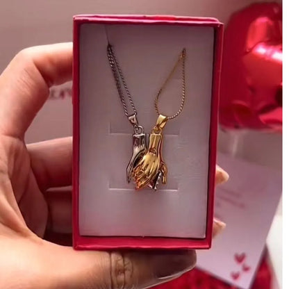 COLLAR MANOS MAGNETICAS-SIEMPRE CONTIGO INCLUYE MENSAJE Y CAJA DE REGALO!