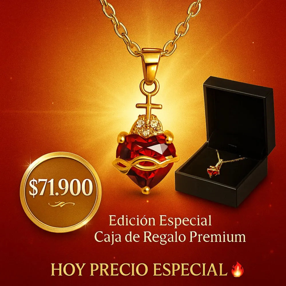 COLLAR SAGRADO CORAZON DE JESUS + CAJA DE REGALO