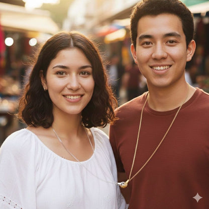 COLLAR MANOS MAGNETICAS-SIEMPRE CONTIGO INCLUYE MENSAJE Y CAJA DE REGALO!