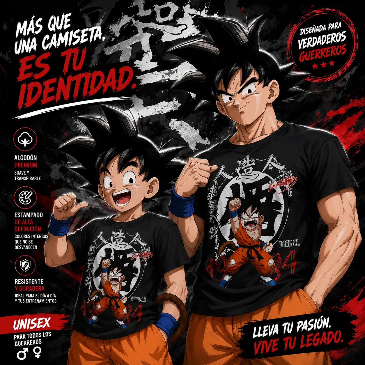 Camisa Unisex Goku Fuerza de Dragon
