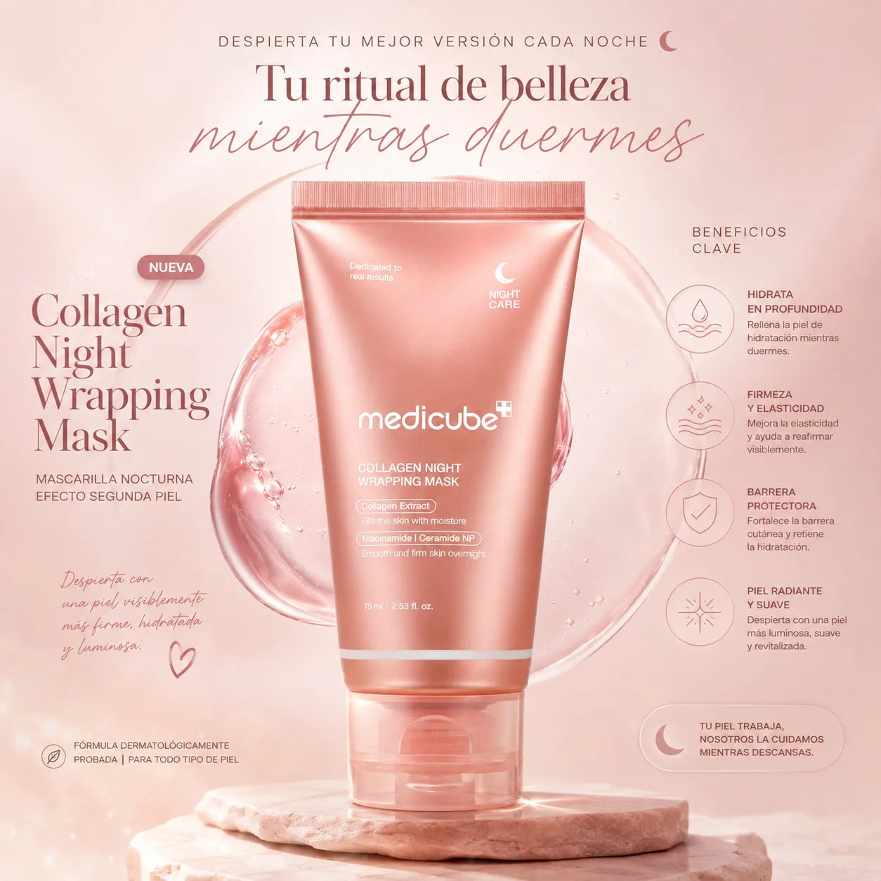 MASCARILLA DE COLAGENO NOCTURNA- MEDICUBE✨