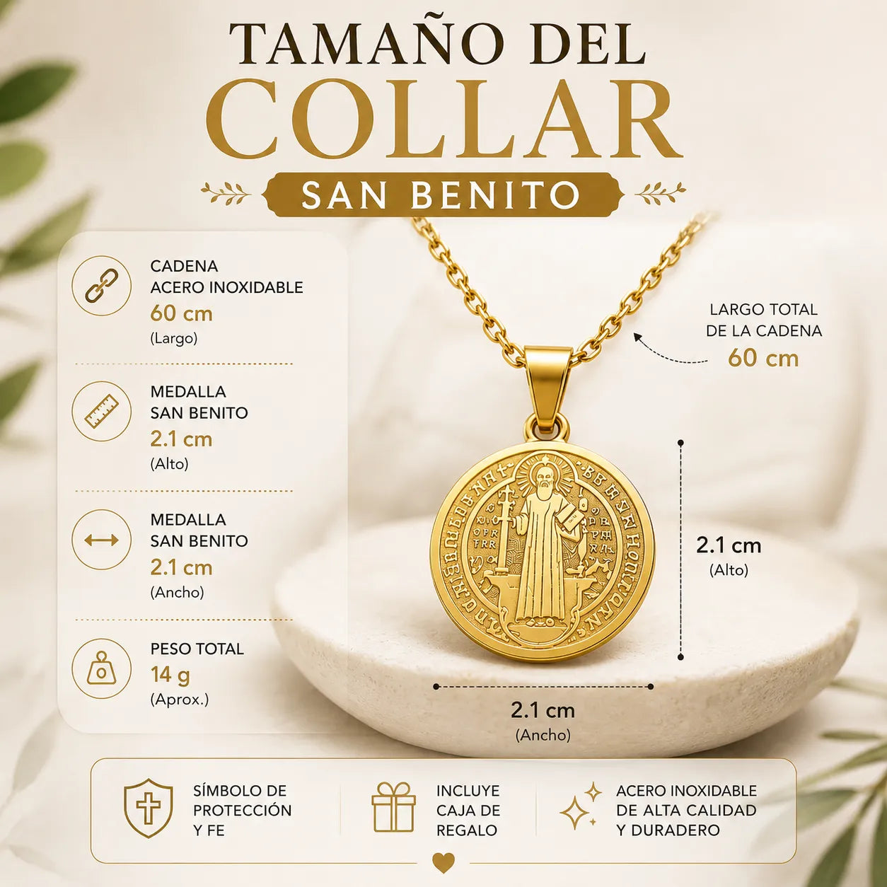 Collar San Benito Guardián Espiritual +CAJAREGALO