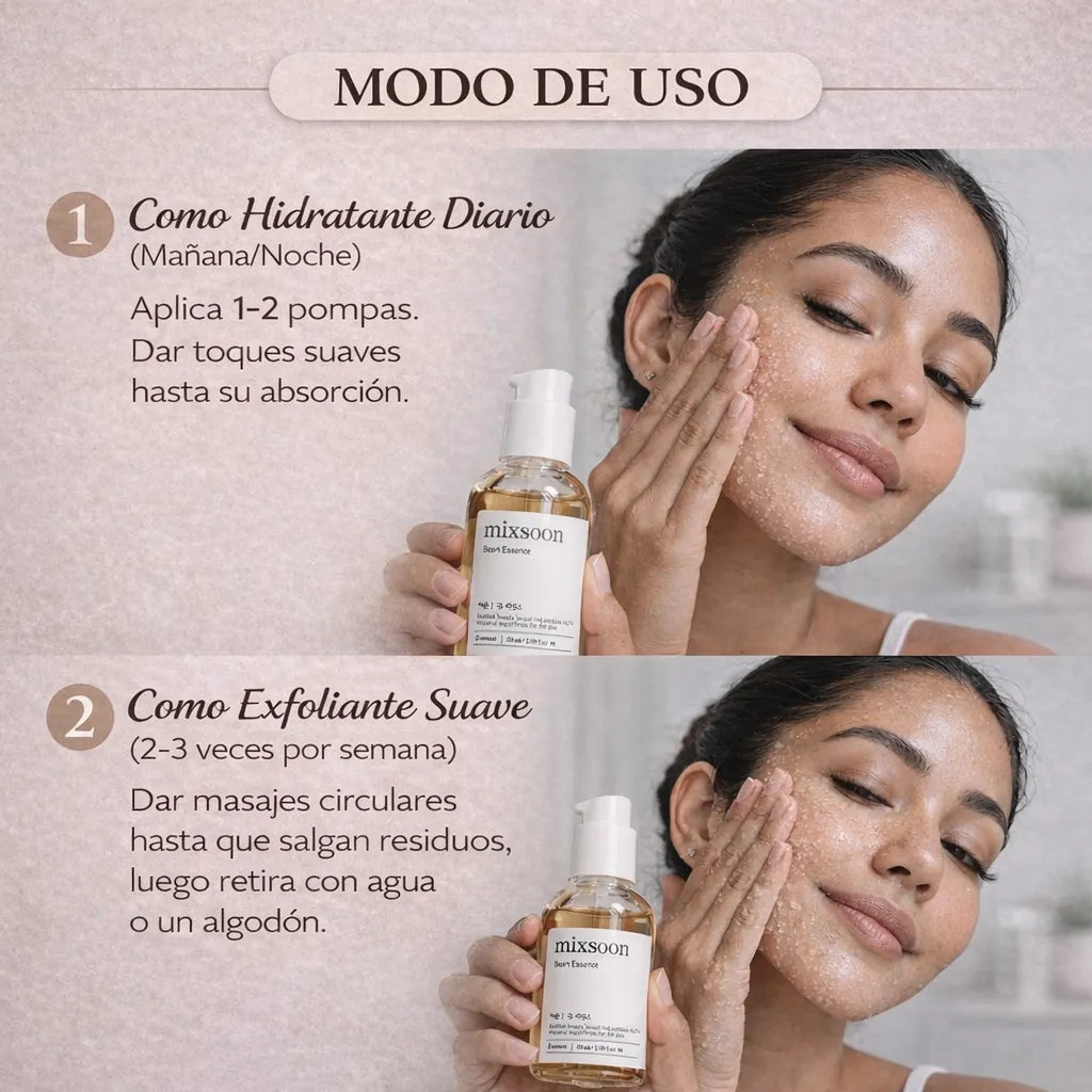Esencia hidratante y Exfoliante - BEAN ESSENCE MIXSOON ✨🌿🧴💛
