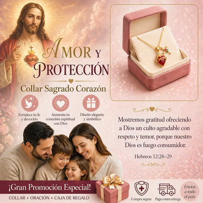 COLLAR SAGRADO CORAZON DE JESUS CON CRUZ